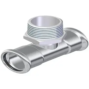 Пресс-фитинг из нержавеющей стали-тройник НАР (2 муфты) AISI 316L 18x1/2" Isotubi F36181/26