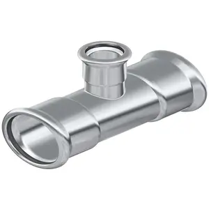 Пресс-фитинг из нержавеющей стали-тройник AISI 316L 28-18-28 мм Isotubi F152818286