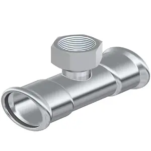 Пресс-фитинг из нержавеющей стали-тройник ВН (2 муфты) AISI 316L 35x1 1/4" Isotubi F123511/46