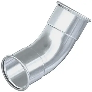 Пресс-фитинг из нержавеющей стали-отвод (2 муфты) 45° AISI 316L 15 мм Isotubi F05156