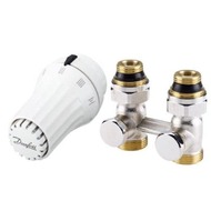 Комплект для радиатора с нижним подключением прямой 1/2" Danfoss RAE+RLV-KS