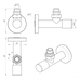 Кран угловой хром. латунь НАР 1/2"-1/2" удлиненный 2шт. (ZZ-5101) Laris 71401048