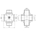 Фитинг резьбовой латунный крестовина ВН-НАР 1/2" Thermo Alliance SF35515