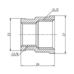 Фітинг різьбовий латунний муфта редукційна ВН 1/2"x3/8" Thermo Alliance SF357159