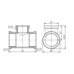 Фітинг різьбовий трійник латунний редукційний ВН 3/4"x1/2"x3/4" Thermo Alliance SF362201520