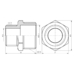 Фітинг різьбовий латунний ніпель редукційний НАР 1/2"x3/4" Thermo Alliance SF359H2015
