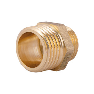 Фитинг резьбовой латунный ниппель НАР 1/2"x3/8" Thermo Alliance SD408159