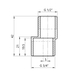 Фітинг різьбовий латунний ексцентрик НАР 1/2"x3/4" Thermo Alliance SD4301520