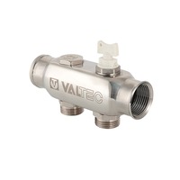 Коллектор нерж Valtec с межосевым расстоянием выходов 50 мм 1"х6 вых 3/4" евроконус VTc.505.SS.060506