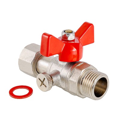 Кран шаровой Valtec для подключения манометра нар-вн 1/2"х3/8" VT.806.N.0403