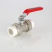Кран кульовий Valtec латунний з двома переходами на поліпропіленову трубу 20 мм VTp.745.0.020