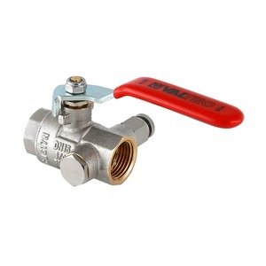 Кран шаровой Valtec с дренажем и воздухоотводчиком вн-вн 1" Base VT.245.N.06