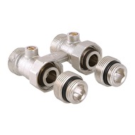 Узел для нижнего подключения радиатора Valtec c комплектом адаптеров 1/2"х3/4" Евроконус VT.345K.N.E04