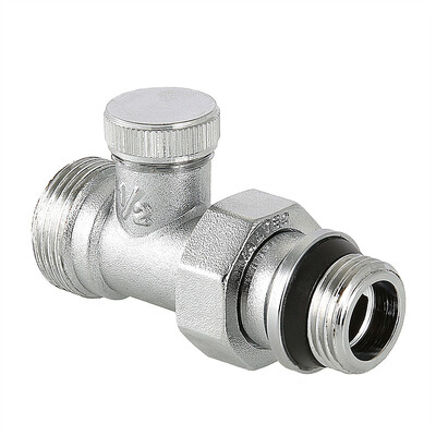 Клапан радиаторный Valtec настроечный прямой (с доп. уплотнением) 1/2", евроконус VT.020.NER.04